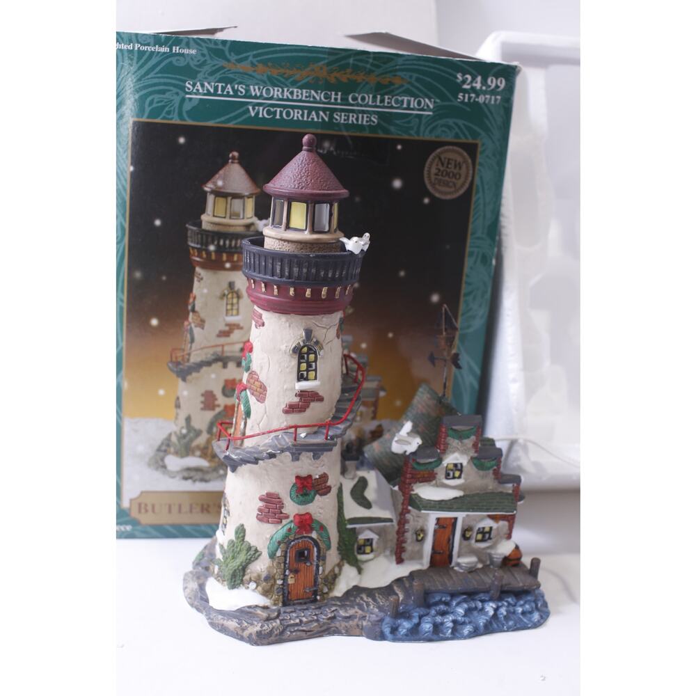 Butler's Wharf Lighthouse, Lighted, Porcelain, Santa's Workbench ~ 250130-WH 101